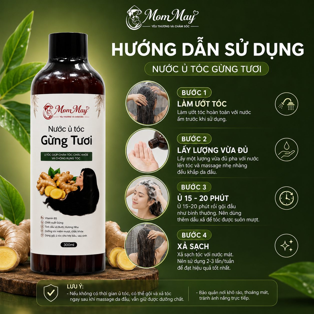 Nước Ủ Tóc Phục Hồi Gừng Tươi Home Care (300ml) - Giảm Rụng Tóc